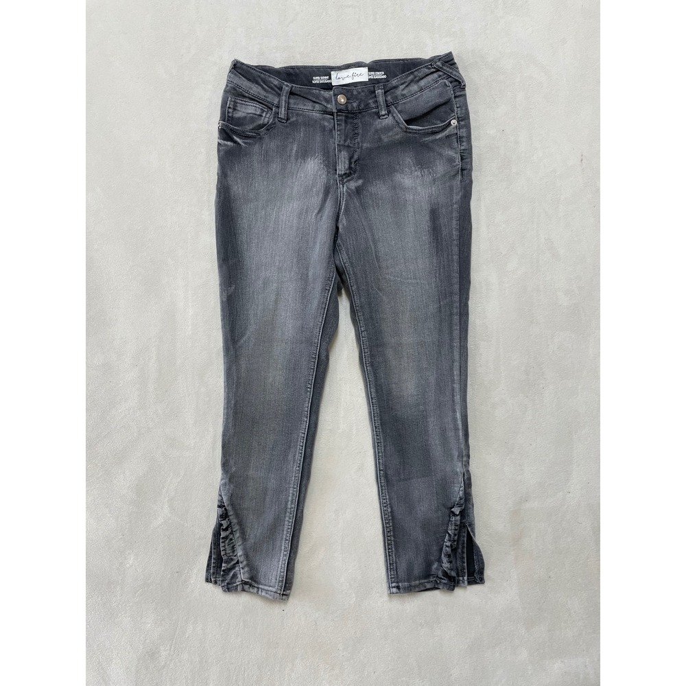 Love Fire Kids Boys Super Skinny Super Stretch Faded Black Jeans Size 14